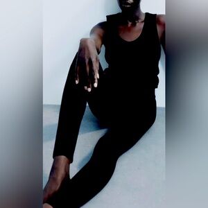 H&M Black Cotton Blend Leggings - M Black